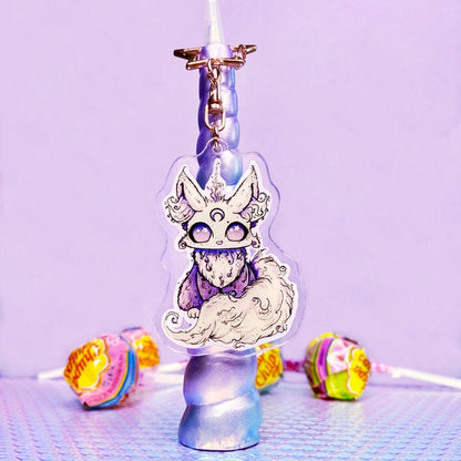 Purple Fox Acrylic Keychain