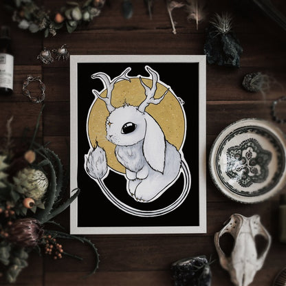 Jackalope Moon Critter A5 Print