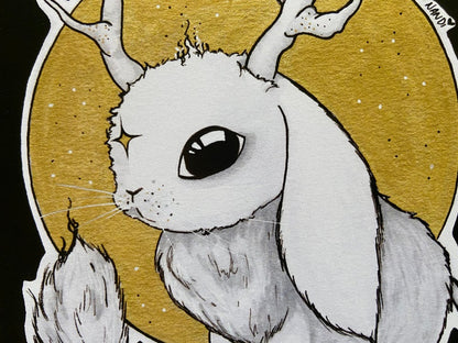 Jackalope Moon Critter A5 Print