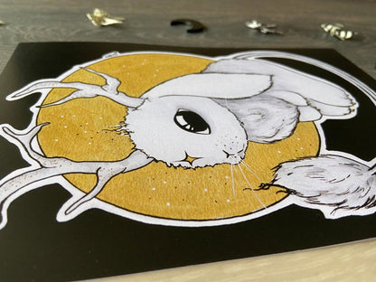 Jackalope Moon Critter A5 Print